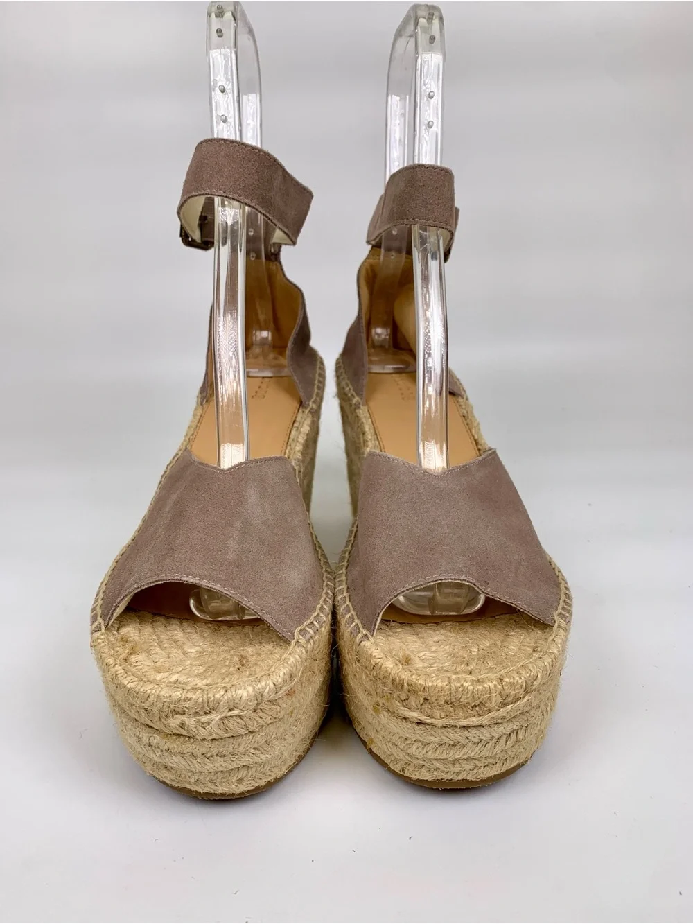 NEW! Soludos Positano Womens Platform Wedge Sandals Size 11.0 M, ASH Brown Suede
